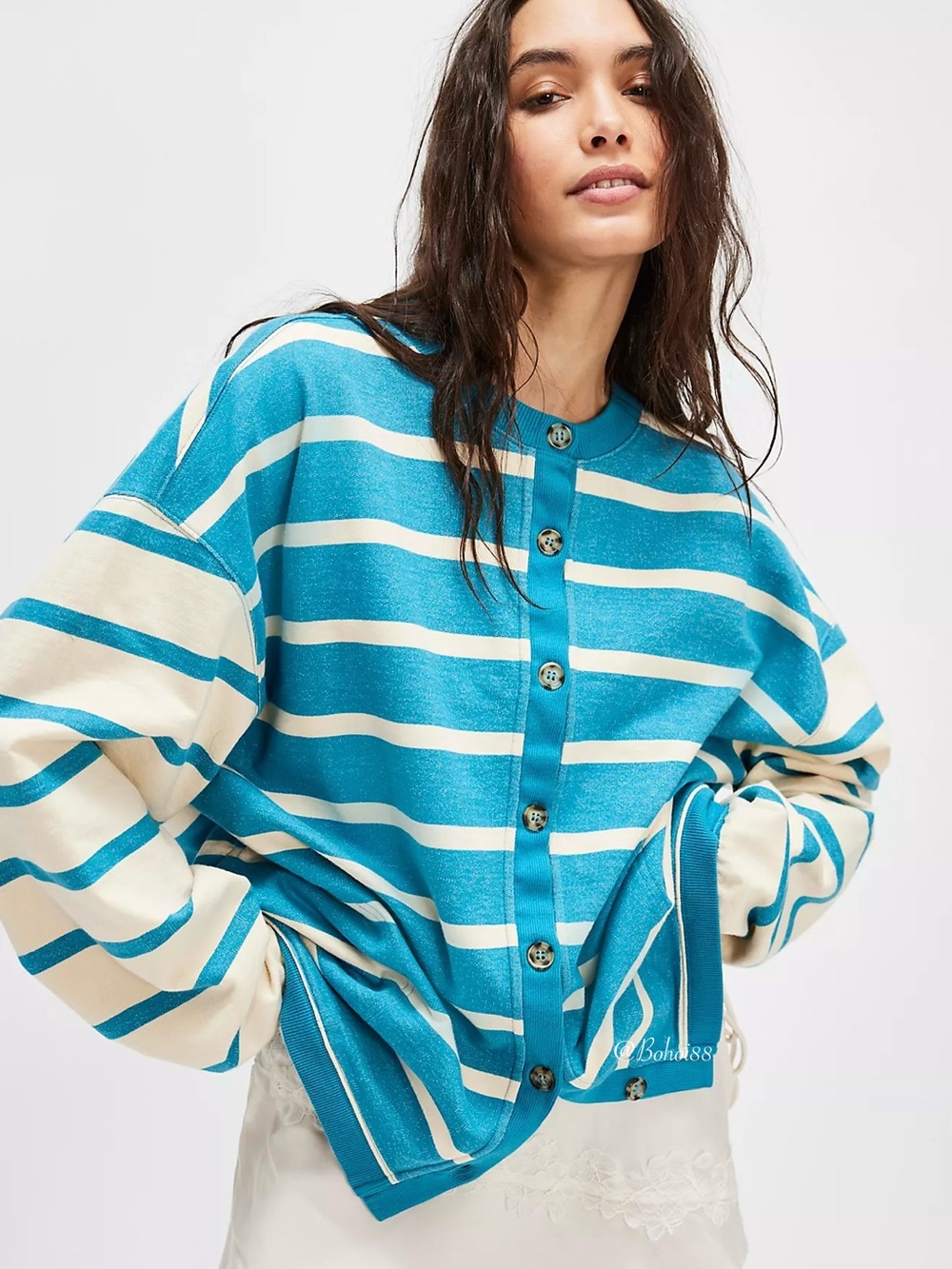 NWT Free People Classic Striped Cardigan